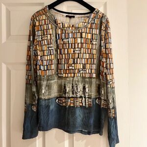 Multicolor Abstract Print Women's Top